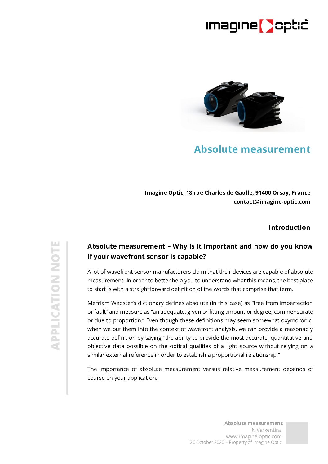 M-APP-Metrology-Absolute-measurement-pdf Application note Metrology-Absolute-measurement