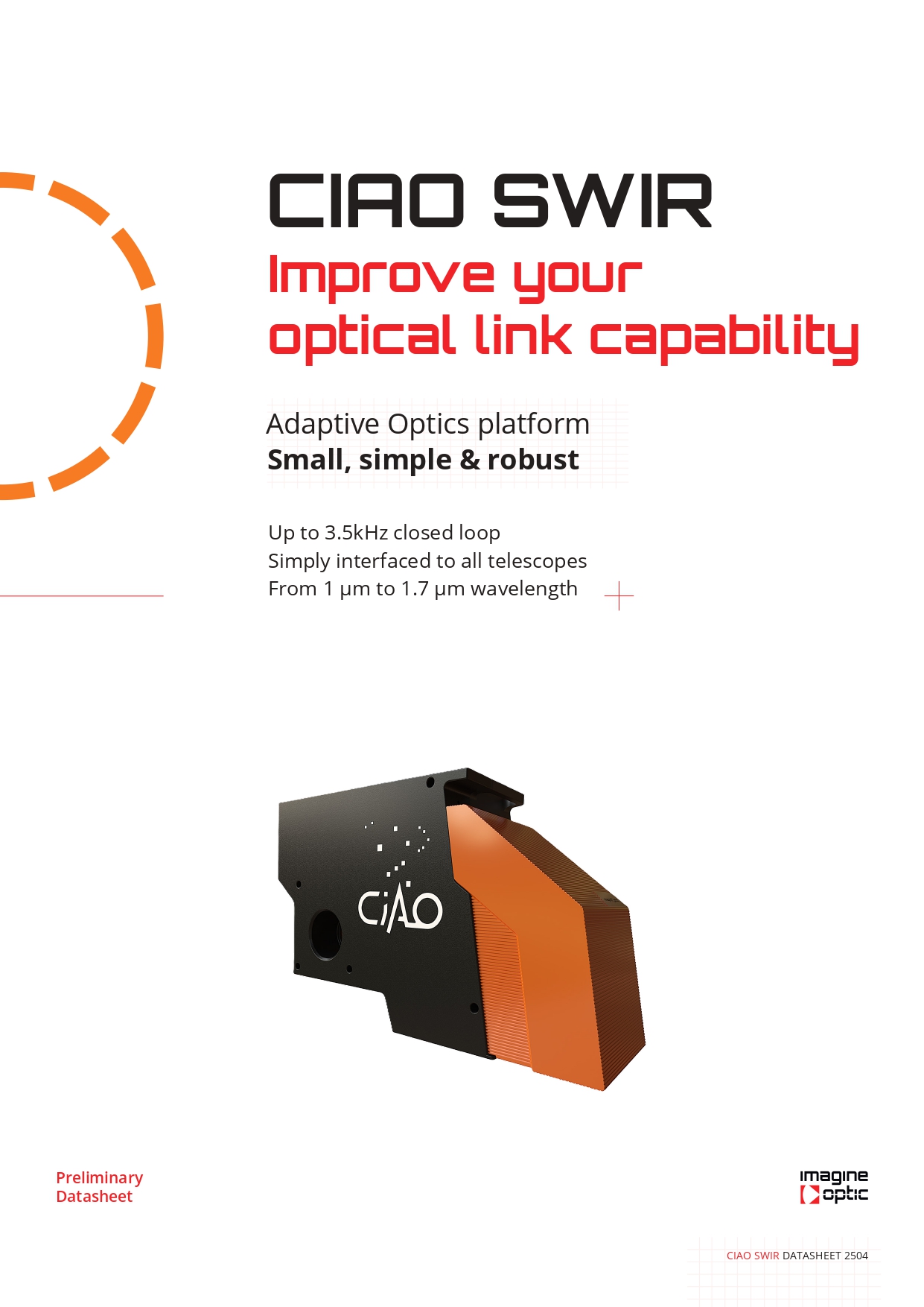 CIAO SWIR Adaptive Optics system